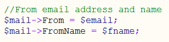 email address and name
